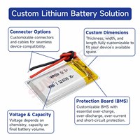 Pasokan 402030 302030 502030 602030 Lampu Audio Mainan Baterai China -1065 Pouch Cell dengan PCM/BMS dan Kabel, Bersertifikasi KC CE UN38.3