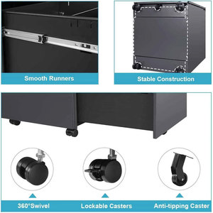 Haddeleme parça kaide kilit personel resimleri endeksi kart 3 çekmeceler banyo kabini mobil ofis çelik metal dolap dosyalama - Product Image 6