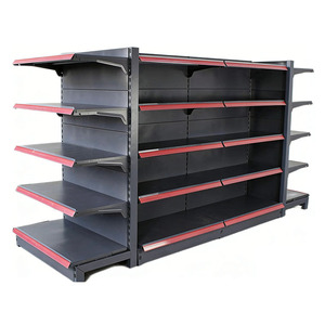 Présentoir d'étagères de vente au détail en métal fer robuste personnalisé Étagères de support de gondole de supermarché - Product Image 2
