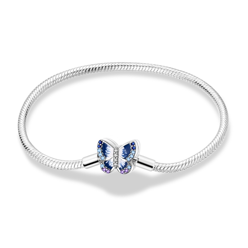 MULA Silver 925 Blue Colored Butterfly