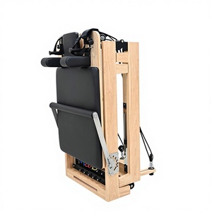 Equipo de Entrenamiento de Yoga Adecuado para el Hogar y Estudios de Pilates, Reformer de Pilates Plegable de Madera Profesional - Product Image 2