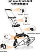 Chariot à main pliable, chariot utilitaire avec roues chariots à bagages pliables et légers en aluminium Chariot pliable portable