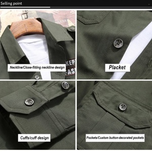 Camisa de Trabajo Informal Personalizada, Transpirable, para Exteriores, de Algodón, Manga Larga, para Hombre, Camisa de Algodón al por Mayor - Product Image 6