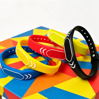 Pulseras Reutilizables con Logotipo Personalizado, Pulsera Inteligente RFID NFC1K, Pulsera de Silicona NFC, Etiqueta NFC de 13.56Mhz, Control de Acceso