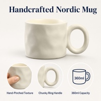 Mug en céramique bleu mat personnalisé, mug à café côtelé moucheté, mug en grès vintage, impression de logo, vente en gros usine OEM
