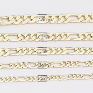 Cadena Cubana de Latón Chapada en Oro de 14K y 24K Personalizada Jxx, Collar con Cadena Figaro de Múltiples Anchos y Longitudes para Mujeres y Hombres - Product Image 2