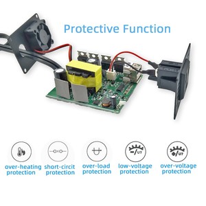 Convertisseur d'énergie pour véhicule 150W à onde sinusoïdale pure 12V vers 110V/220V avec double port USB et refroidissement par ventilateur pour utilisation automobile - Product Image 3