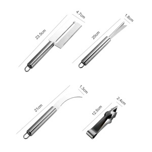 Ensemble de 4 couteaux à fruits en acier inoxydable Pineapple, éplucheur et outils à légumes pour la cuisine - Product Image 2
