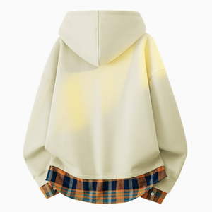 Sudadera con Capucha y Cuello de Camisa, Estilo Vintage, de Dos Piezas (Falso), para Hombre, Otoño y Primavera - Product Image 2