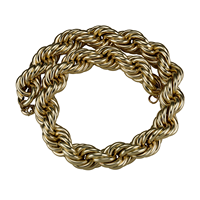 Nouveau Collier Chaîne Corde XXL Plaqué Or 14K 30mm – Bijoux Hip Hop Tendance