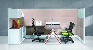 Poste de travail de bureau moderne de bonne qualité avec cloisons d'intimité, table de bureau, grande capacité de rangement, cadre en aluminium, pour bureau à domicile - Product Image 3