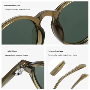 Biểu Tượng Tùy Chỉnh Tr90 Phân Cực Kính Mát <span class=keywords><strong>Retro</strong></span> Vòng Khung Unisex Cổ Điển Cổ Điển Màu Sắc Uv400 Bảo Vệ Cho Lái Xe - Product Image 2