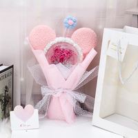 Bunga Plush Multi-warna Grosir Kemasan Kado Hari Valentine Buket Tangan Pernikahan