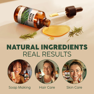 Nuevo Aceite Esencial de Romero Orgánico Puro, 100% Puro, para el Crecimiento del Cabello con Aroma Dulce, Cuidado del Cabello - Product Image 4