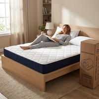 Matelas de luxe pour hôtel, résistant à l'humidité, haute densité, en boîte, tailles Twin, Simple, Queen, avec ressorts ensachés et mousse à mémoire de forme