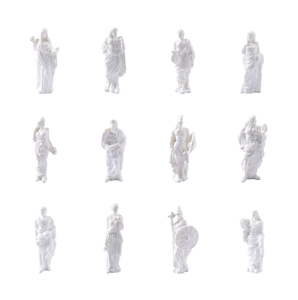 Statuette 3D réaliste en résine blanche, mythologie grecque, Zeus, Athéna, Apollon, les douze Olympiens, collection, scène d'architecture de temple - Product Image 4