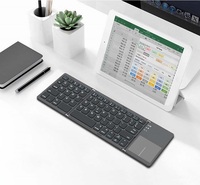 Keyboard Membran Nirkabel Mini Portabel Lipat Tiga Ultra Tipis Ukuran Penuh dengan Touchpad Desain Ambidextrous USB 3.0 Android