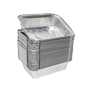 Boîte à lunch rectangulaire jetable en aluminium 3500 ml, épaissie, pour griller poisson et champignons, usage camping - Product Image 2