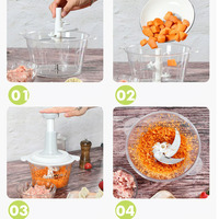 Multifunctionele huishoudelijke voedselhakker voor groenten, fruit en vlees, handmatige persmixer, keukenapparatuur van roestvrij staal