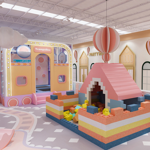 <span class=keywords><strong>Piscine</strong></span> à balles avec toboggan et balles pour bébés et tout-petits, aire de jeux souple avec blocs de mousse, tapis et balles colorées, fosse à mousse CE ASTM - Product Image 3