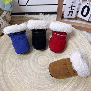 Zapatos para Perro Teddy, Forrados de Felpa para Invierno, Cálidos, de Algodón, con Suela Suave, Diseño Lindo de Color Sólido - Product Image 3