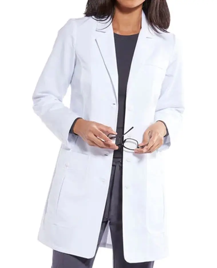 Alta Qualidade Uniformes Hospitalares Conjuntos Manga Longa Personalizado Roupas de Doutor Branco Anti-estático Lab Coats com Logotipo Tecido para Mulheres