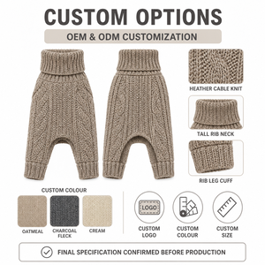Pull en tricot pour chien, couleur unie, manteau d'hiver pour petits chiens, style classique confortable, vêtements pour animaux de compagnie, lavage à la main - Product Image 2