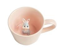 Großhandel Hengfei Keramik Porzellan Steinzeug 3D Hasen-Becher mit individuellem Logo, versteckter Hase, Oster-Kaffeetasse, spülmaschinen- und mikrowellengeeignet