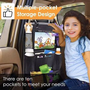 Sac de rangement pour siège de voiture, 24x16 pouces, poches en maille imperméables, organisateur pour jouets et tablettes pour enfants - Product Image 5