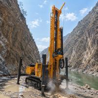 Foreuse sur chenilles diesel 194 kW pour l'exploration minière et le forage de puits d'eau, profondeur 800 m, pour roche