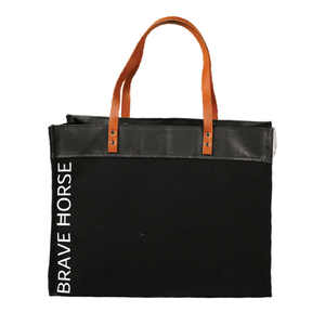 Custom New Fashion Cotton Shopping <b>Bag</b> <b>Large</b> <b>Canvas</b> Tote <b>Bag</b> With Leather Straps Handle - Product Image 4