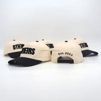 Casquette de baseball unisexe personnalisée avec broderie 3D, 100% coton, 5 panneaux, visière incurvée, bicolore