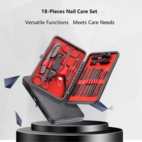 Kit de manucure et pédicure professionnel de haute qualité pour adultes, rouge, vente flash, coupe-ongles rouge