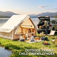 Camping en plein air 6.3 ㎡   Tente de camping gonflable automatique pour 1 à 4 personnes, imperméable, 4 saisons, en tissu Oxford, portable, grande taille, pour le week-end