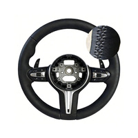 Volant en cuir aspect fibre de carbone pour les séries 3/4/5 M Sport, volant de course à fond plat, remplacement (M3/M5/X3/X4/X5)