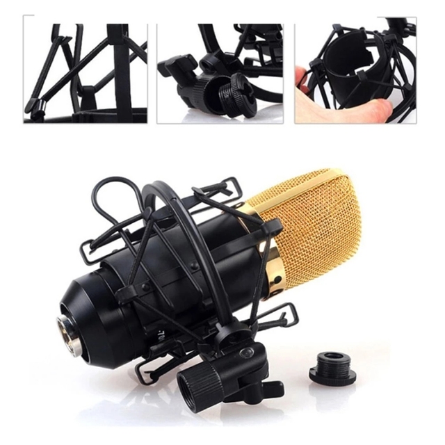 Metal Microphone Shock Mount MIC BM800 Shock Mount Bracket BM800 C03 C01 Universal XLR Audio Microphone