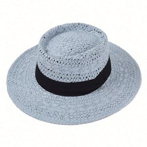 Sombrero de Paja Panamá Tejido a Mano de Alta Calidad para Mujer, Sombrero de Playa Transpirable con Protección Solar para el Verano - Product Image 5