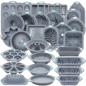 Molde para Hornear Pasteles de Silicona y Metal Gris+Azul, Antiadherente, No Tóxico, Resistente al Calor, Sostenible, Apto para Lavavajillas y Horno, Utensilio de Cocina - Product Image 2