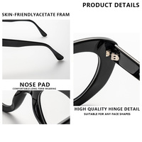 Monturas de Gafas Ópticas OEM ODM con Logotipo Personalizado, Gafas de Sol de Acetato Estilo Ojo de Gato Extra Grandes para Mujer, Protección UV400, Venta al Por Mayor