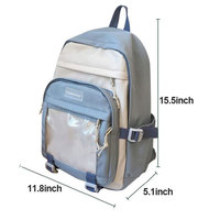 Ransel lucu dengan tas sekolah estetika kapasitas besar aksesori Pin Kawaii mewah sapi imut tas buku lucu untuk anak perempuan remaja