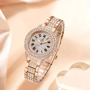 Shengke Dames Chic Horloge K0162L Winkel Online Plaatsen Verkoop Luxe Polshorloge Custom Logo Mossinate Diamant Iced Out Vrouwen