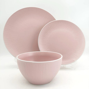 Venta directa de fábrica, platos de cargador de restaurante, vajilla de cerámica para hotel, plato en relieve, plato rosa de cerámica - Product Image 2