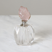 Décoration d'intérieur FLOLENCO FB-SJ1801 Flacon de parfum vide transparent moderne de luxe léger 10 ml avec cristal d'agate bleue pour objets de collection d'art