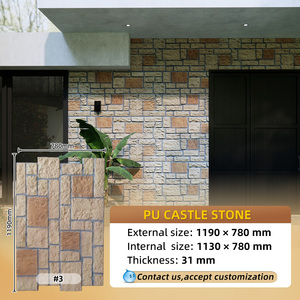 Dingshang Eco-Friendly 3D Culture Slab Rock Faux Polyurethane Stone Panels Lightweight Artificial <strong>Wall</strong> Tile For Dining Big Slab