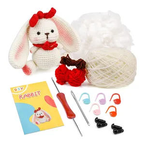 Đơn giản DIY dệt kim Chất liệu túi Crochet sợi Bunny hình dạng