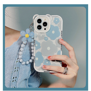 Ins hot cute bear custodia per telefono a forma di orecchio bella lente floreale blu <span class=keywords><strong>cover</strong></span> per telefono creativa per <span class=keywords><strong>iPhone</strong></span> 14 Pro/13/12/<span class=keywords><strong>11</strong></span> X/XR/XS - Product Image 6