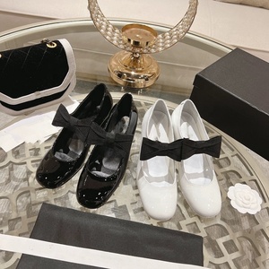 Zapatos de Ballet Mary Jane para Mujer 2024, de Alta Calidad, Tacón Medio, Cuero Patentado, con Lazo Grande, Transpirables, para Verano y Otoño - Product Image 2