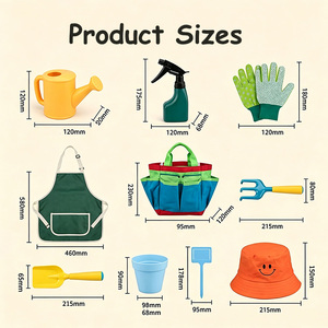 Ensemble <span class=keywords><strong>de</strong></span> 12 outils <span class=keywords><strong>de</strong></span> jardinage pour enfants, jouets d'extérieur, cadeau pour garçons et filles, <span class=keywords><strong>pelle</strong></span>, râteau, fourche, truelle, tablier, arrosoir, sac <span class=keywords><strong>de</strong></span> transport en plastique - Product Image 1