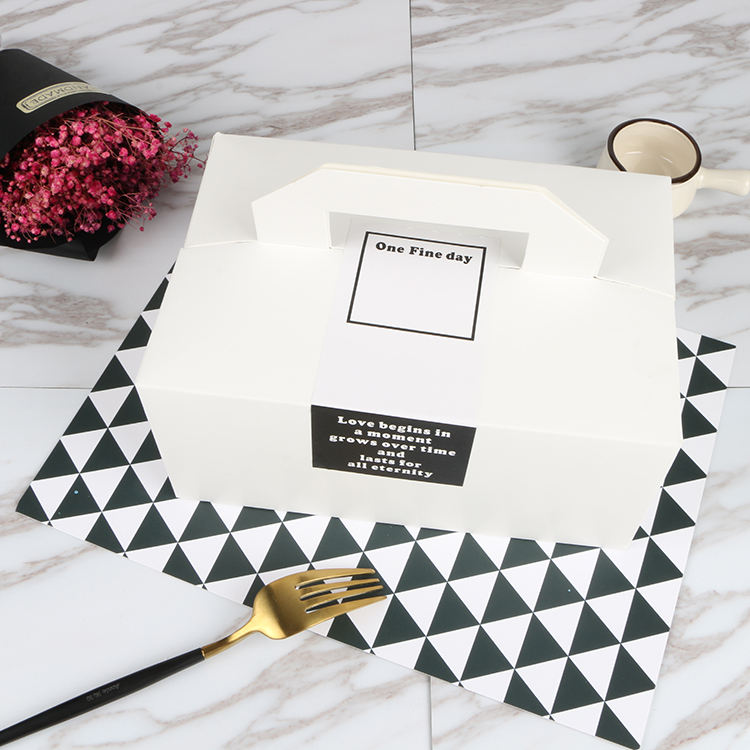 Wholesale high quality white custom luxury paper gift packaging small cardboard paper wedding cake box
