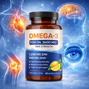 כמוסות אומגה <span class=keywords><strong>3</strong></span> בעוצמה גבוהה, שמן דגים בטעם לימון, חוזק משולש EPA DHA, מותג פרטי - Product Image 1